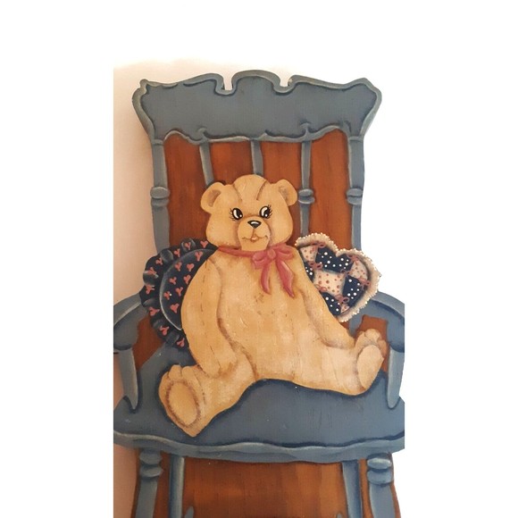 Bear Rocking Chair Multipurpose Coat Backpack Robe Hanger Hook Farmhouse Cottage - Picture 5 of 6